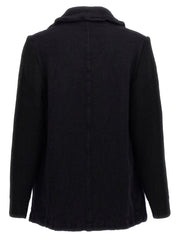 Comme Des Garçons Blue Wool Coat - L