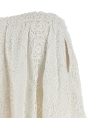 Comme Des Garçons White Cotton Midi Skirt