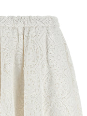 Comme Des Garçons White Cotton Midi Skirt