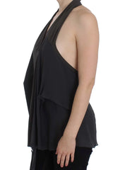 CORA GROPPO Gray Blue Stretch Blouse Top - IT40|S - Blouses