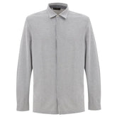 Corneliani Gray Cotton Shirt - IT48 | M - Shirts