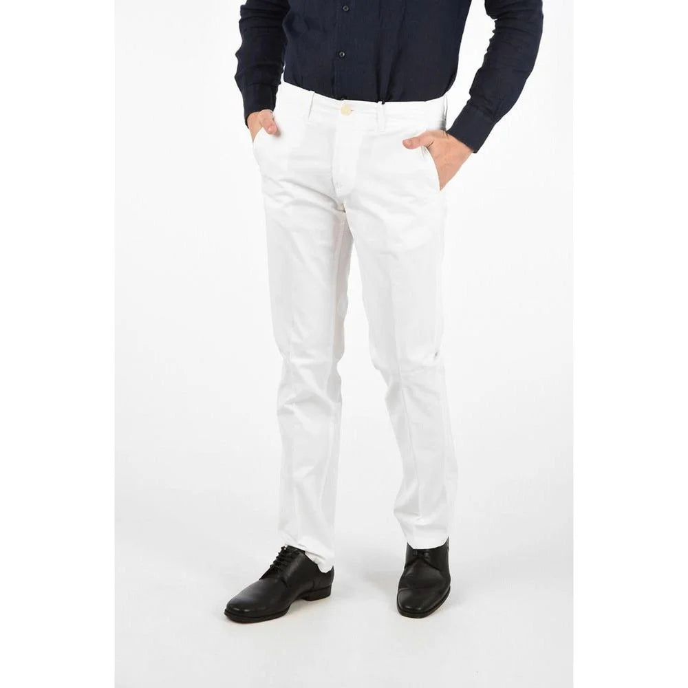 Corneliani White Cotton Chino Pants - IT44 | S