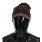 Costume National Beanie Brown Wool Blend Branded Hat - Beanies