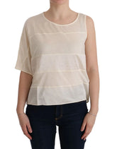 Costume National Beige Asymmetric Top Blouse - XXS - Tank Tops