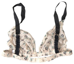 Costume National Beige Floral Underwear Bikini Bra - IT1 | XS - Bras