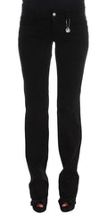 Costume National Black Cotton Slim Fit Bootcut Jeans - Jeans
