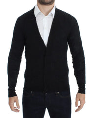 Costume National Black Fine Wool Button Cardigan - Cardigans