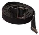 Costume National Black Leather Metal Buckle Waist Belt - 85 cm / 34 Inches - Belts
