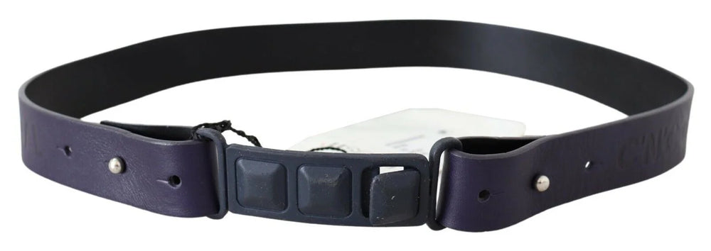 Costume National Black Leather Normal Logo Buckle Waist Belt - 85 cm / 34 Inches - Belts