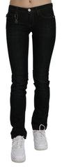Costume National Black Mid Waist Skinny Denim Cotton Jeans - W24 - Jeans