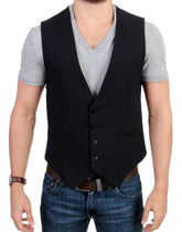 Costume National Black striped cotton casual vest - IT48 | M - Vests