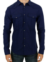 Costume National Blue checkered cotton shirt - IT48 | M - Shirts