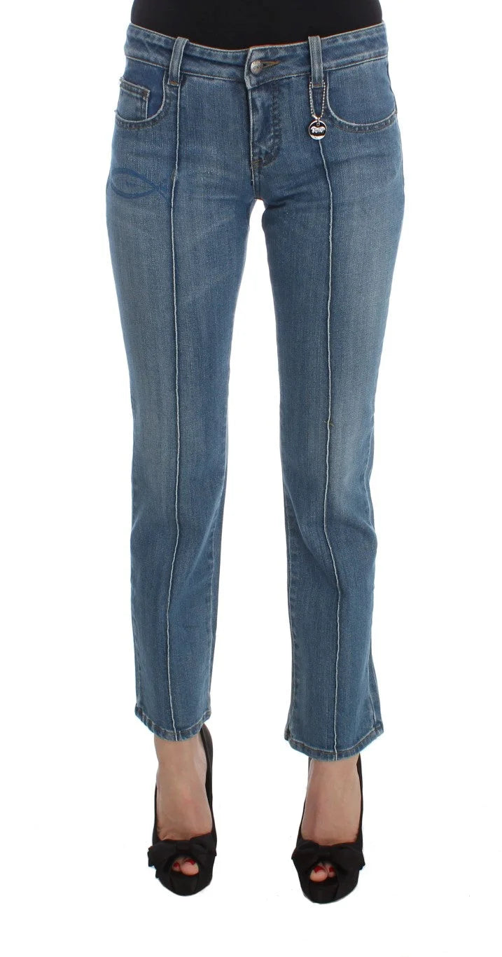 Costume National Blue Cotton Slim Fit Cropped Jeans - W26 - Jeans