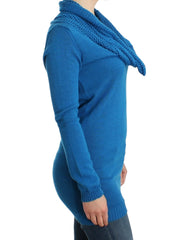 Costume National Blue knitted scoopneck sweater - M - Sweaters