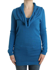 Costume National Blue knitted scoopneck sweater - M - Sweaters
