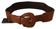 Costume National Brown Leather Fashion Waist Buckle Belt - 80 cm / 32 Inches - Belts