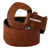 Costume National Brown Leather Fashion Waist Buckle Belt - 80 cm / 32 Inches - Belts