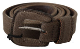 Costume National Brown Leather Logo Buckle Waist Belt - 100 cm / 40 Inches - Belts