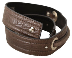 Costume National Brown Leather Silver Fastening Belt - 80 cm / 32 Inches - Belts