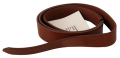 Costume National Brown Leather Silver Fastening Belt - 85 cm / 34 Inches - Belts