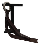 Costume National Brown Leather Silver Tone Metal Keyring Keychain - Keychains