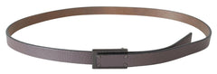 Costume National Brown Leather Tactical Logo Screw Buckle Belt - 100 cm / 40 Inches - Belts