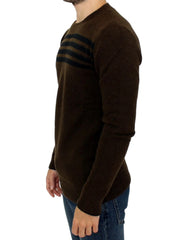 Costume National Brown striped crewneck sweater - IT52 | XL - Sweaters