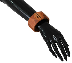 Costume National Brown Wooden Branded Bracelet - Bracelets
