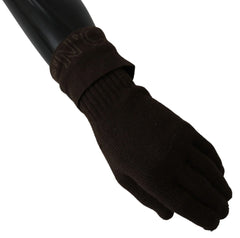Costume National Brown Wool Knitted One Size Wrist Length Gloves - Gloves & Mittens