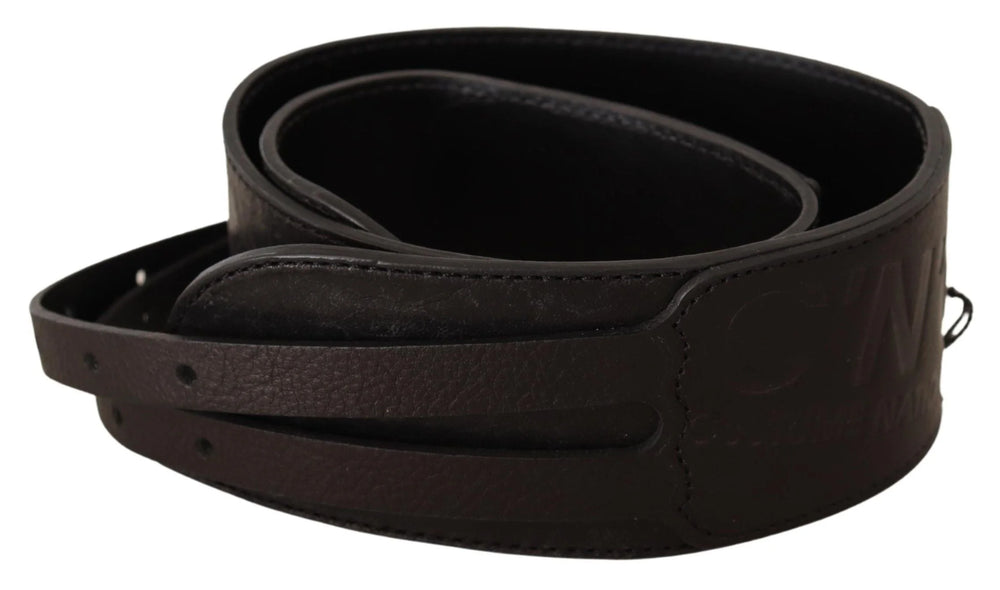 Costume National Dark Brown Leather Double Buckle Belt - 70 cm / 28 Inches - Belts
