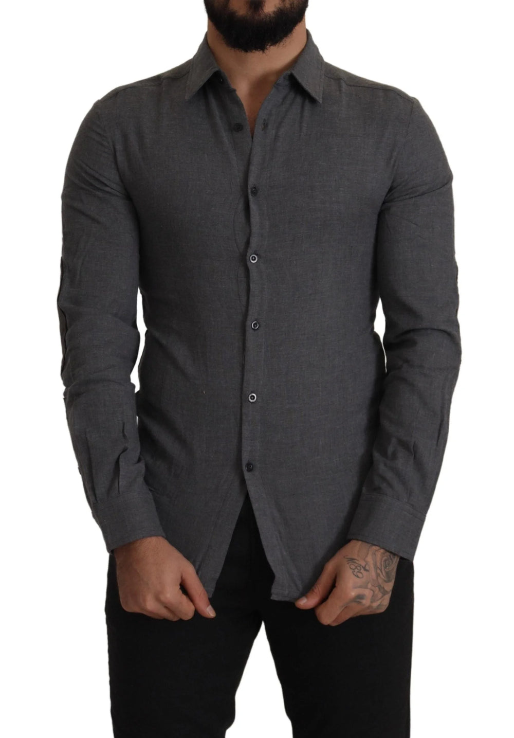Costume National Dark Gray Cotton Casual Mens Shirt - IT44 | XS - Shirts