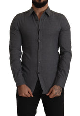 Costume National Dark Gray Cotton Casual Mens Shirt - IT44 | XS - Shirts