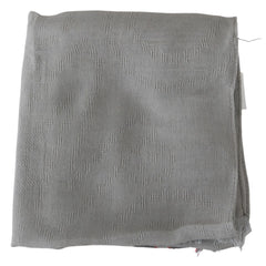 Costume National Gray Fringe Neck Wrap Cotton Scarf - Scarves & Shawls