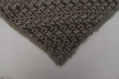 Costume National Gray Logo Knit Neck Wrap Shawl Scarf - Scarves & Shawls