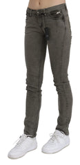 Costume National Gray Low Waist Skinny Denim Cotton Jeans - Jeans