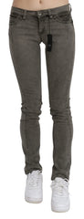 Costume National Gray Low Waist Skinny Denim Cotton Jeans - Jeans