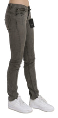 Costume National Gray Low Waist Skinny Denim Cotton Jeans - Jeans