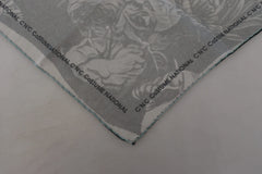 Costume National Gray Print Shawl Foulard Branded Scarf - Scarves & Shawls