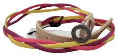 Costume National Multicolor Twisted Leather Circle Buckle Belt - 85 cm / 34 Inches - Belts