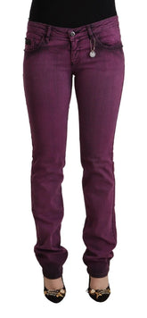 Costume National Purple Cotton Stretch Slim Fit Denim Jeans - Jeans