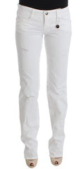 Costume National White Cotton Slim Fit Denim Bootcut Jeans - Jeans