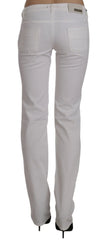 Costume National White Cotton Slim Fit Straight Jeans Pants - Jeans