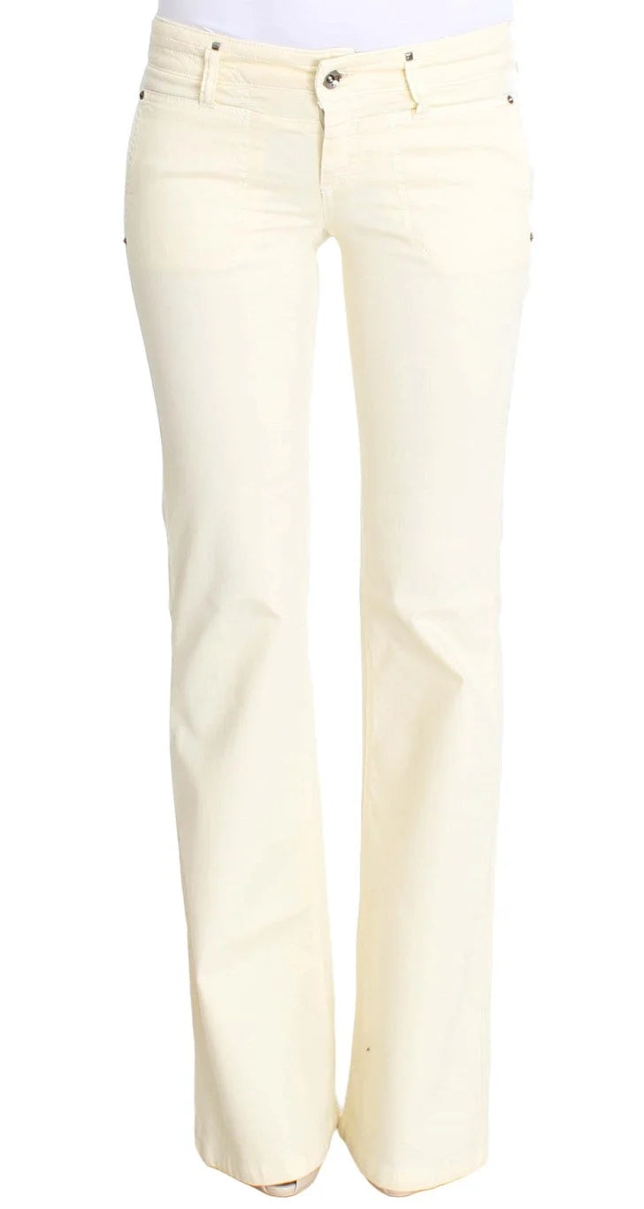 Costume National White Cotton Stretch Flare Jeans - W26 - Jeans