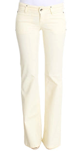 Costume National White Cotton Stretch Flare Jeans - W26 - Jeans