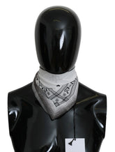 Costume National White Printed Bandana Cotton Scarf - Bandanas & Headties