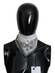 Costume National White Printed Bandana Cotton Scarf - Bandanas & Headties