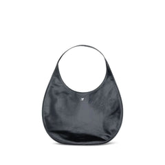 Courrèges Black Calf Leather Bos Taurus Shoulder Bag