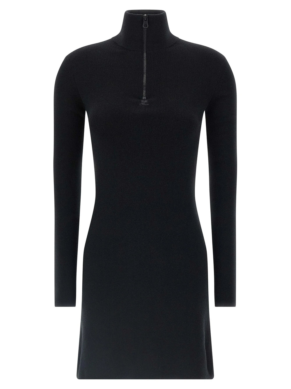 Courrèges Black Merino Wool Short Dress - XS