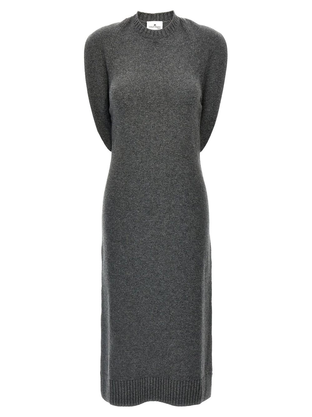 Courrèges Gray Wool Midi Dress