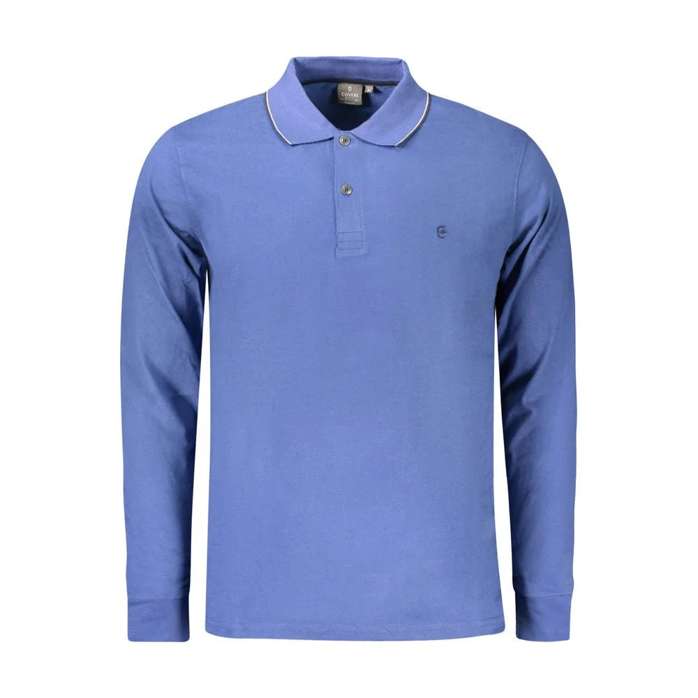 Coveri Moving Blue Cotton Polo Shirt - M